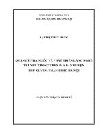 luận văn thạc sĩ  quản lý nhà nƣớc về phát triển làng nghề truyền thống trên địa bàn huyện phú xuyên, thành phố hà nội 