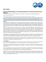 SPE 139222  SELECTION METHODOLOGY FOR SCREENING EVALUATION OF ENHANCED OIL RECOVERY METHODS