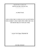 luận văn thạc sĩ  chất lƣợng cho vay hộ sản xuất tại ngân hàng nông nghiệp và phát triển nông thôn việt nam – chi nhánh thị xã từ sơn, bắc ninh 