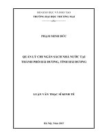 luận văn thạc sĩ  quản lý chi ngân sách nhà nƣớc tại  thành phố hải dƣơng, tỉnh hải dƣơng 
