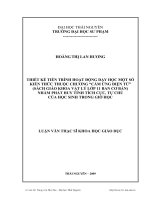 Thiết kế tiến trình hoạt động dạy học một số kiến thức thuộc chương cảm ứng điện từ (sách giáo khoa vật lý lớp 11 ban cơ bản) nhằm phát huy tính tích cực tự chủ của học sinh trong gi