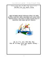 MỘT SỐ BIỆN PHÁP CHỈ ĐẠO CÔNG TÁC BỒI DƯỠNG CHUYÊN MÔN CHO ĐỘI NGŨ GIÁO VIÊN NHẰM NÂNG CAO CHẤT LƯỢNG GIẢNG DẠY Ở TRƯỜNG TIỂU HỌC QUYẾT THẮN