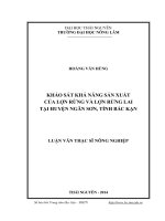 Khảo sát khả năng sản xuất của lợn rừng và lợn rừng lai tại huyện Ngân Sơn, Bắc Kạn (LV thạc sĩ)