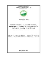 Nghiên cứu khả năng sinh trưởng, phát triển của một số tổ hợp ngô lai mới chọn tạo tại tỉnh Yên Bái (LV thạc sĩ)