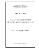 luận văn thạc sĩ  quản lý ngân sách nhà nƣớc của huyện thanh sơn, tỉnh phú thọ 