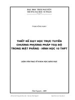 Thiết kế dạy học trực tuyến chương phương pháp toạ độ trong mặt phẳng - Hình học 10 THPT