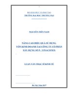 luận văn thạc sĩnâng cao hiệu quả sử dụng vốn kinh doanh tại công ty cổ phần xây dựng số 9 – vinaconex