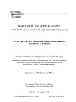 Access to Credit and Household Income in the Northern Mountains of Vietnam (LV thạc sĩ)