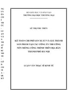 luận văn thạc sĩ kế toán chi phí sản xuất và giá thành sản phẩm tại các công ty thi công nền móng công trình trên địa bàn  thành phố hà nội