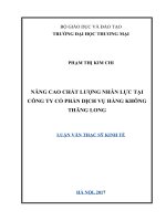 luận văn thạc sĩ nâng cao chất lƣợng nhân lực tại công ty cổ phần dịch vụ hàng không thăng long