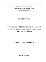 luận văn thạc sĩ  quản trị quan hệ khách hàng cá nhân tại ngân hàng thƣơng mại cổ phần tiên phong trên địa bàn hà nội