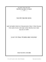 Một số biện pháp sư phạm khắc phục tình trạng yếu kém toán cho học sinh trong dạy học đại số 10 thpt