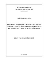 luận văn thạc sĩ  phát triển hoạt động cho vay khách hàng cá nhân tại ngân hàng thƣơng mại cổ phần kỹ thƣơng việt nam – chi nhánh sơn tây 
