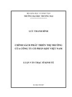 luận văn thạc sĩ  chính sách phát triển thị trƣờng của công ty cổ phần KDT việt nam 