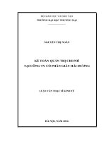 luận văn thạc sĩ kế toán quản trị chi phí tại công ty cổ phần giầy hải dƣơng 