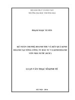 luận văn thạc sĩ kế toán chi phí, doanh thu và kết quả kinh doanh tại tổng công ty đầu tƣ và kinh doanh vốn nhà nƣớc (scic)