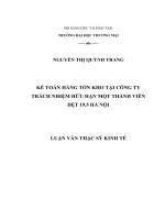 luận văn thạc sĩ kế toán hàng tồn kho tại công ty trách nhiệm hữu hạn một thành viên dệt 19 5 hà nội