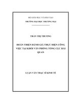 luận văn thạc sĩ hoàn thiện đánh giá thực hiện công việc tại khối văn phòng tổng cục hải quan