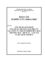 Xây dựng giải pháp ứng dụng thương mại điện tử tại Công ty TNHH Thương mại Dịch Vụ Vận tải và Du lịch Anh Đức