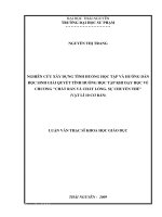 luận văn thạc sĩ Nghiên cứu xây dựng tình huống học tập và hướng dẫn học sinh giải quyết tình huống học tập khi dạy học về chương chất rắn và chất lỏng. Sự chuyển thể