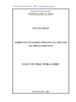 Nghiên cứu xuất khẩu nông sản của Việt Nam sau khi gia nhập WTO (LV thạc sĩ)