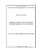 Nghiên cứu thuật toán giấu tin mật trên miền không gian của ảnh bitmap (LV thạc sĩ)