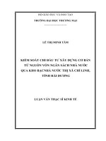 luận văn thạc sĩ kiểm soát chi đầu tƣ xây dựng cơ bản từ nguồn vốn ngân sách nhà nƣớc qua kho bạcnhà nƣớc thị xã chí linh,tỉnh hải dƣơng 