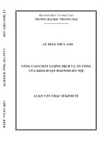 luận văn thạc sĩ nâng cao chất lƣợng dịch vụ ăn uống của khách sạn daewoo hà nội 