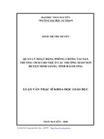 Quản lý hoạt động phòng chống tai nạn thương tích cho trẻ ở các trường mầm non huyện Ninh Giang, tỉnh Hải Dương (LV thạc sĩ)