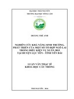 Nghiên cứu khả năng sinh trưởng, phát triển của một số tổ hợp ngô lai trong điều kiện vụ Xuân 2015 tại huyện Lục Yên  tỉnh Yên Bái (LV thạc sĩ)