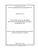 Tăng cường năng lực hệ thống quản lý nhà nước đối với ngành Thú y ở Tỉnh Hưng Yên (LV thạc sĩ)