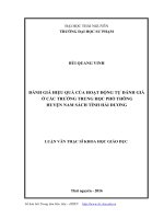 Đánh giá hiệu quả của hoạt động tự đánh giá ở các trường Trung học phổ thông huyện Nam Sách tỉnh Hải Dương (LV thạc sĩ)