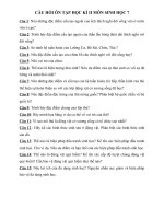 CÂU HỎI ÔN TẬP HỌC KÌ II MÔN SINH HỌC 7