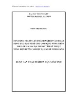 Huy động nguồn lực doanh nghiệp vào hoạt động đào tạo nghề cho lao động nông thôn theo Đề án 1956 tại Trung tâm Kỹ thuật tổng hợp hướng nghiệp dạy nghề Ninh Giang (LV thạc sĩ)