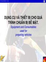 DỤNG CỤ VÀ THIẾT BỊ CHO QUÁ TRÌNH CHUẨN BỊ BỀ MẶT KHI SƠN(Equipment and Consumables used for preparing vehicles)