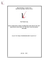 Hoàn thiện hoạt động Marketing Mix nhằm thu hút khách du lịch Châu Âu tới Việt Nam trong giai đoạn 2016-2020