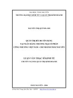 Quản trị rủi ro tín dụng tại ngân hàng thương mại cổ phần công thương Việt Nam, chi nhánh Thái Nguyên (LV thạc sĩ)