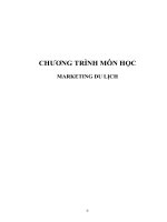 BÀI GIẢNG CHƯƠNG TRÌNH MÔN HỌC  MARKETING DU LỊCH