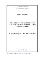 Đổi mới hoạt động tuyển dụng giáo viên tiểu học ở Huyện Ân Thi, tỉnh Hưng Yên (LV thạc sĩ)