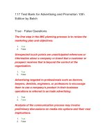 117 test bank for advertising and promotion 10th edition by belch đề trắc nghiệm marketing