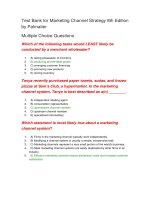 Test bank for marketing channel strategy 8th edition by palmatier 