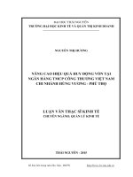 Nâng cao hiệu quả huy động vốn tại Ngân hàng Thương mại cổ phần Công thương Việt Nam Chi nhánh Hùng Vương  Phú Thọ (LV thạc sĩ)