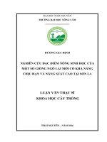 Nghiên cứu đặc điểm nông sinh học của một số giống ngô lai mới có khả năng chịu hạn và năng suất cao tại Sơn La (LV thạc sĩ)