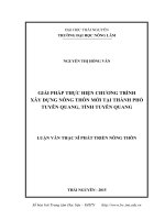Giải pháp thực hiện Chương trình xây dựng nông thôn mới tại thành phố Tuyên Quang, tỉnh Tuyên Quang (LV thạc sĩ)