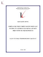 Chiến lược phát triển nguồn nhân lực ở Công ty Cổ phần xây dựng lắp máy Điện nước Hà Nội Haweicco