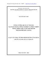 Tăng cường quản lý nợ xấu tại ngân hàng nông nghiệp và phát triển nông thôn Việt Nam chi nhánh Thành phố Bắc Giang (LV thạc sĩ)