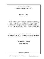 Xác định một số đặc điểm sinh học, khả năng sản xuất của lợn mẹo nuôi tại huyện kỳ sơn, tỉnh nghệ an 