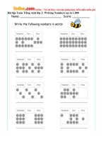 Bài tập Toán Tiếng Anh lớp 2: Writing Numbers up to 1,000