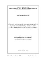 Phát triển hoạt động tài trợ thương mại quốc tế tại Ngân hàng thương mại cổ phần Đầu tư và Phát triển Việt Nam  Chi nhánh Thái Nguyên (LV thạc sĩ)