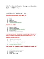 116 test bank for retailing management canadian edition 3rd edition levy đề trắc nghiệm marketing